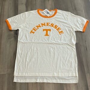 Pressbox Cream and Orange Tennessee Short Sleeve Tee